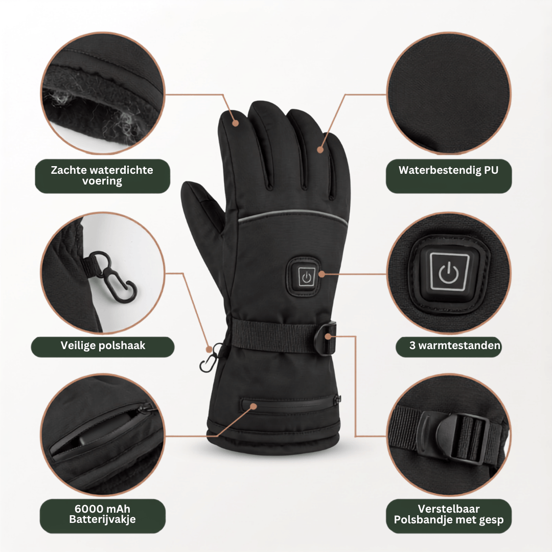 Verwarmde handschoenen – 3 warmtestanden, water- en winddicht