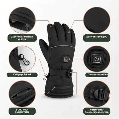Verwarmde handschoenen – 3 warmtestanden, water- en winddicht