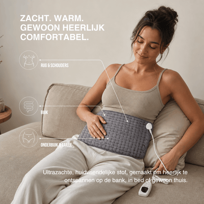 Elektrische verwarmingsdeken – verwarmingskussen voor rug, buik en benen met 6 temperatuurinstellingen