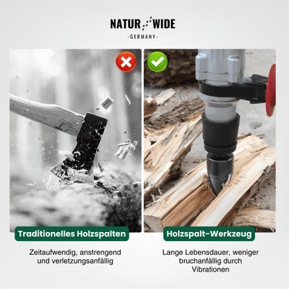 Brennholz-Spaltbohrer 32mm – Kegelspalter für Bohrmaschine