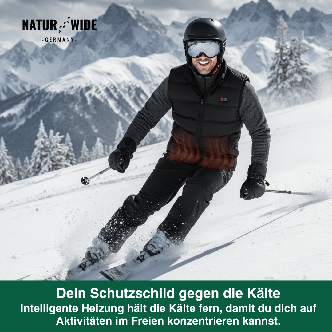 Beheizte Weste mit 9 Heiz-Zonen – Ultraleicht, USB-betrieben & ideal für Outdoor-Abenteuer