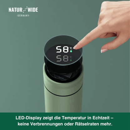 Naturwide Edelstahl Thermobecher 500ml mit Temperaturanzeige
