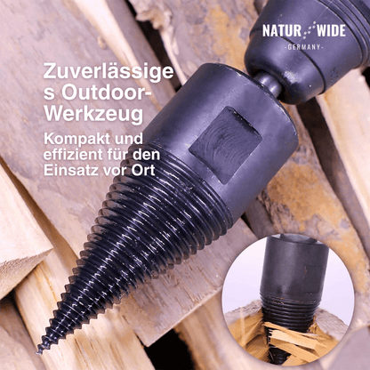 Brennholz-Spaltbohrer 32mm – Kegelspalter für Bohrmaschine