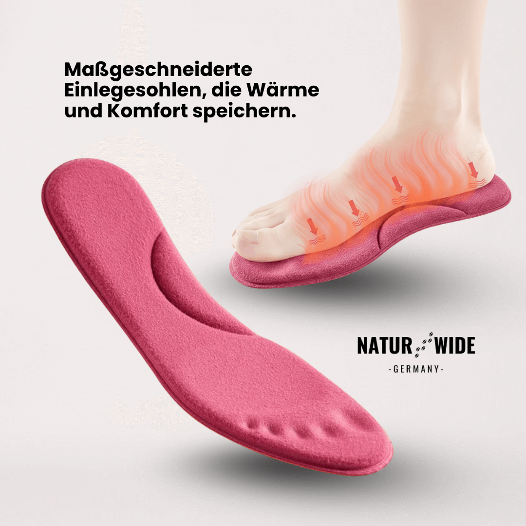 Winter Selbstheizende Thermo-Einlegesohlen – Memory Foam, Fell & extra warm