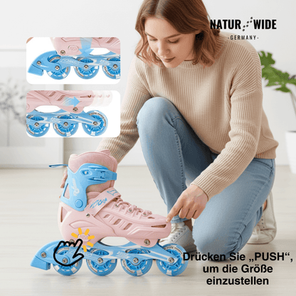 Verstellbare Inline Skates – Leuchtrollen (Kinder & Erwachsene)