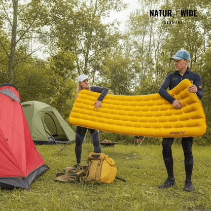 NaturWide Campingmatte 7.6R – Ultraleichte, selbstaufblasende Isomatte mit doppelter Stärke