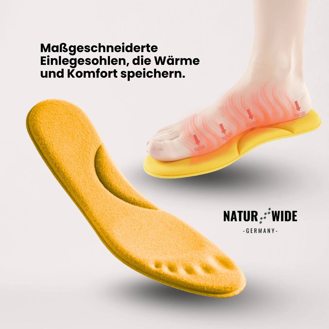 Winter Selbstheizende Thermo-Einlegesohlen – Memory Foam, Fell & extra warm