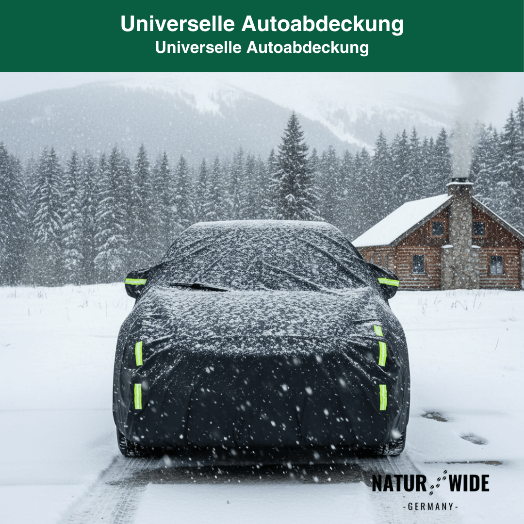 Universelle Allwetter-Autoabdeckung mit Reflektorstreifen für Limousinen & SUVs