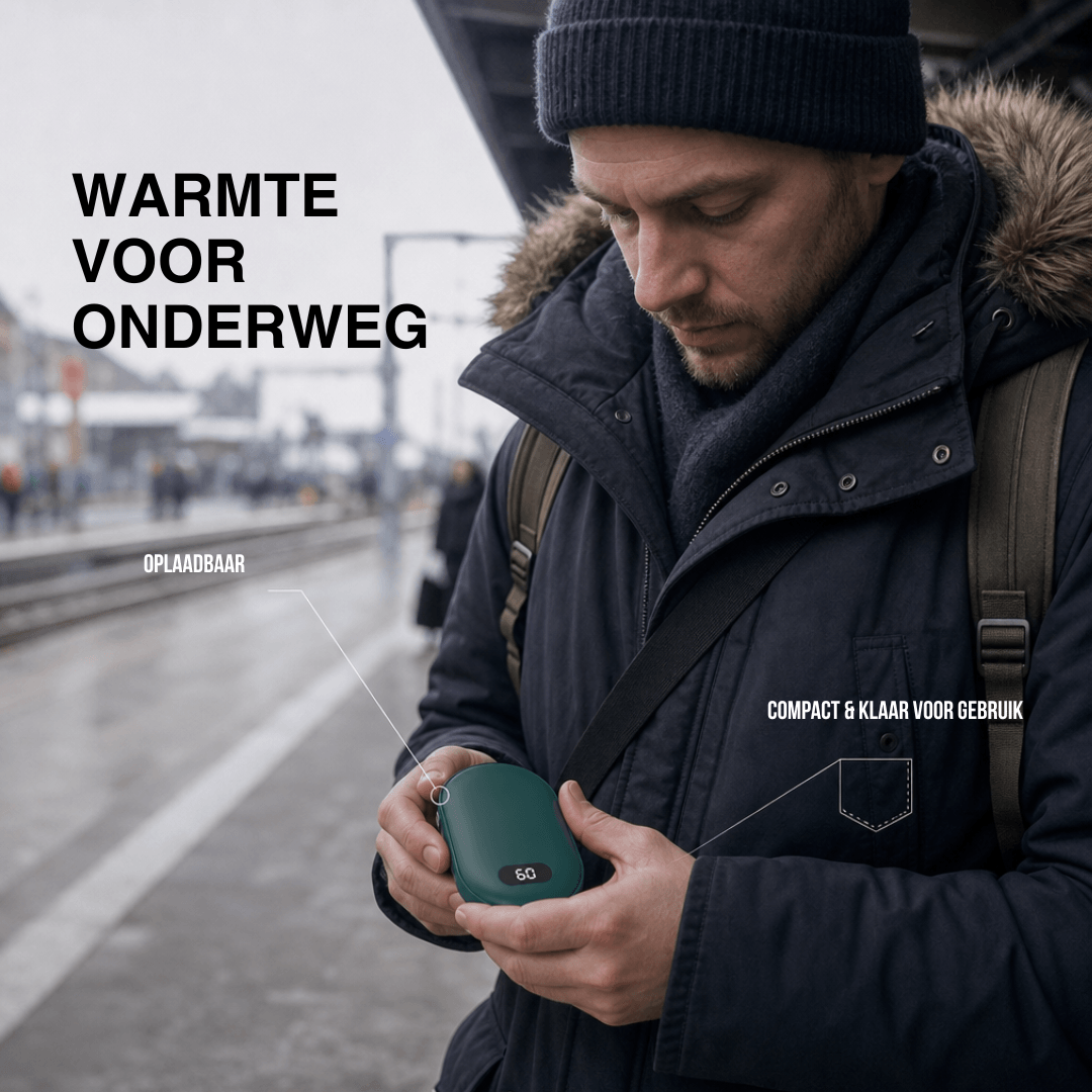 Handwarmer met dubbele verwarming – Oplaadbare zakwarmer