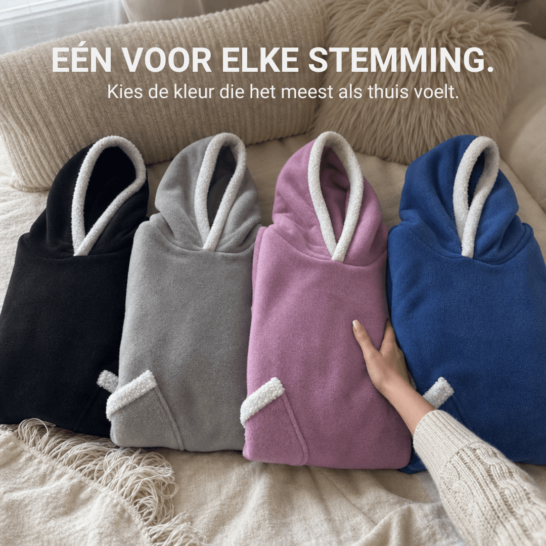 Extra grote flanellen deken met capuchon – Draagbare, knusse deken met mouwen en capuchon