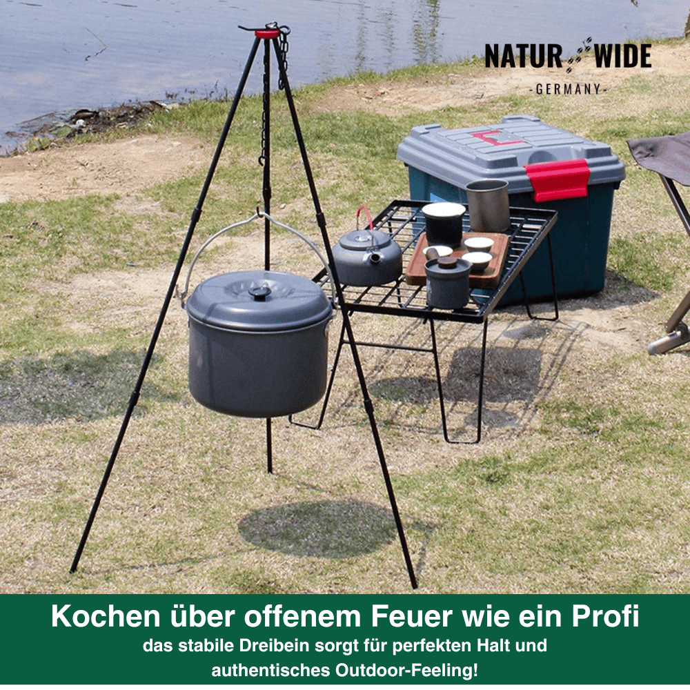 Camping-Dreibein für Lagerfeuer