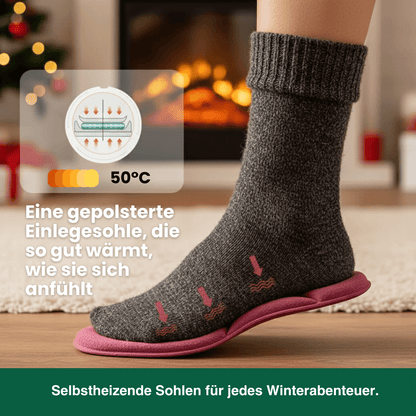 Winter Selbstheizende Thermo-Einlegesohlen – Memory Foam, Fell & extra warm