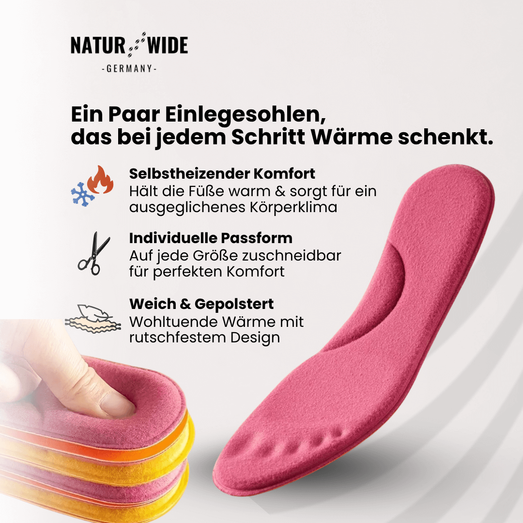 Winter Selbstheizende Thermo-Einlegesohlen – Memory Foam, Fell & extra warm