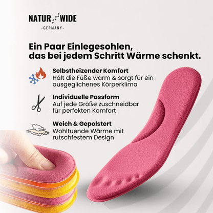 Winter Selbstheizende Thermo-Einlegesohlen – Memory Foam, Fell & extra warm
