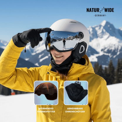 Premium Skihelm mit integriertem Visier – Warm & Stoßfest
