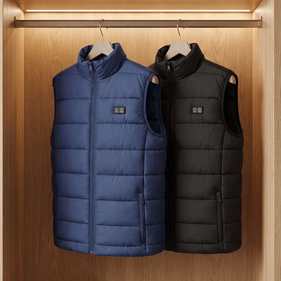 Verwarmende bodywarmer met 9 verwarmingszones – ultralicht, USB-aansluiting en ideaal voor gebruik buitenshuis.