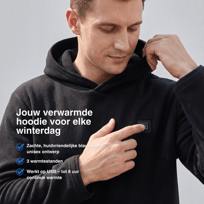 USB-verwarmde hoodie – Unisex hoodie met ritssluiting