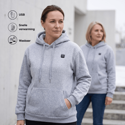 USB-verwarmde hoodie – Unisex hoodie met ritssluiting