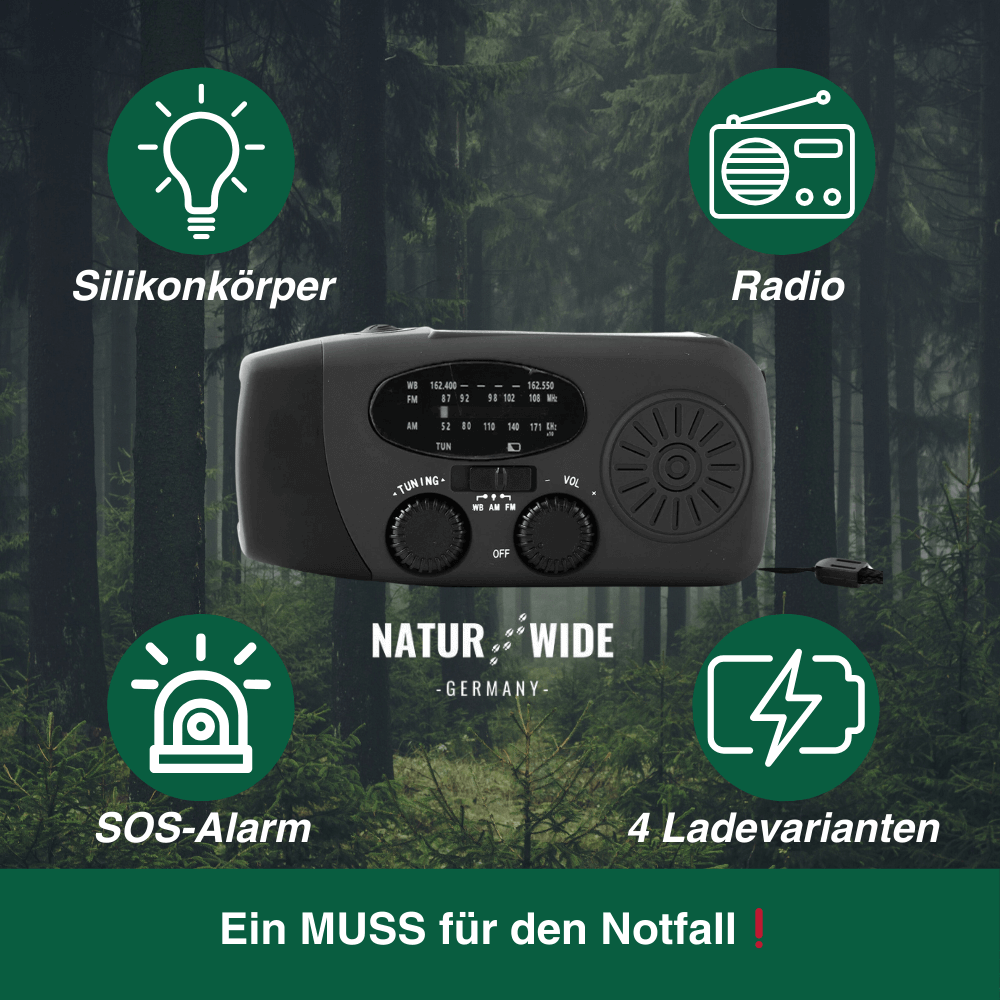 Notfall All in One Radio – Energie und Information in Blackout Notfällen