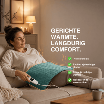 Elektrische verwarmingsdeken – verwarmingskussen voor rug, buik en benen met 6 temperatuurinstellingen