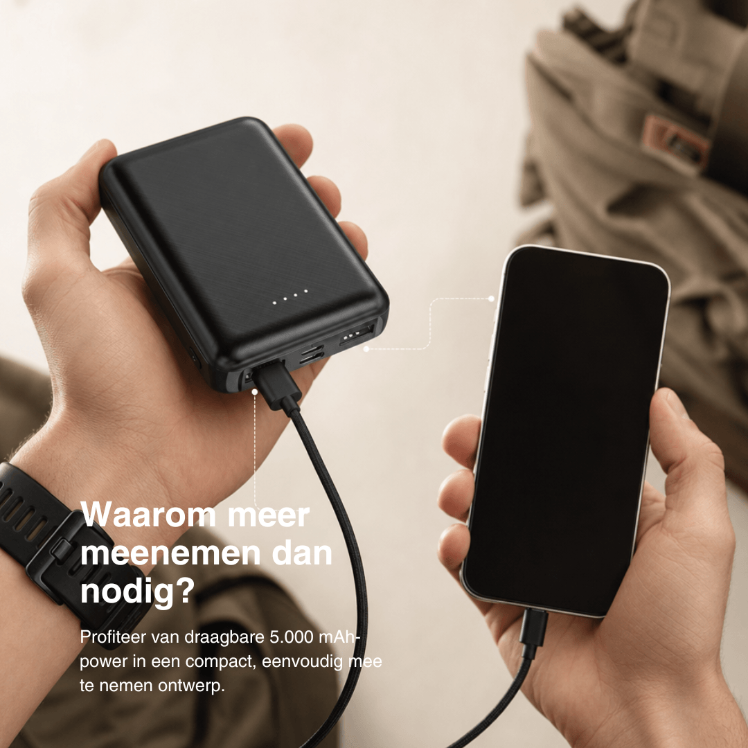 NaturWide Powerbank 5.000 mAh (5 V/2 A) – Voor verwarmde kleding