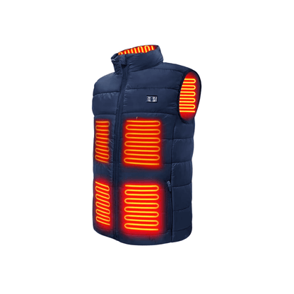 Verwarmende bodywarmer met 9 verwarmingszones – ultralicht, USB-aansluiting en ideaal voor gebruik buitenshuis.