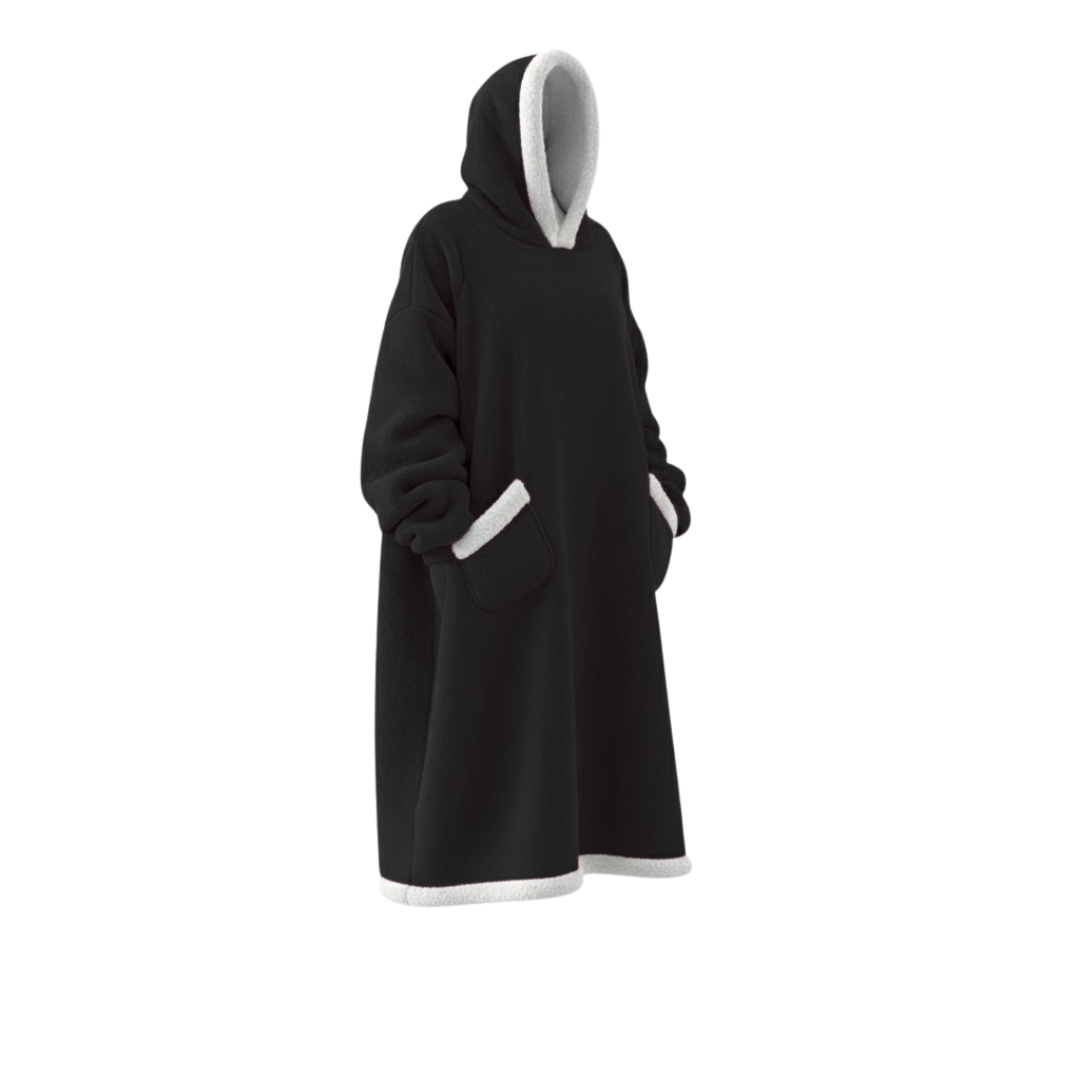 Oversize Flanell-Deckenhoodie –  Tragbare Kuscheldecke mit Ärmeln & Kapuze