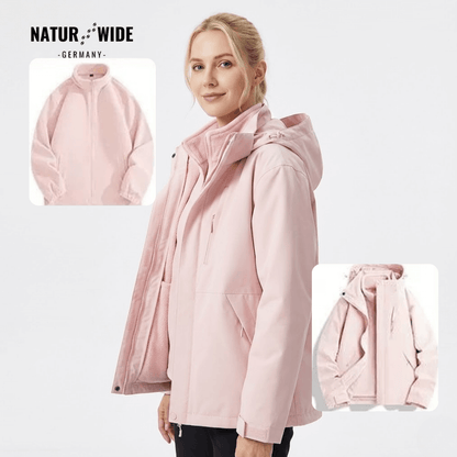 2-in-1 Ultraleichte Regenjacke & Fleecejacke für Frauen – Wind & wasserdicht