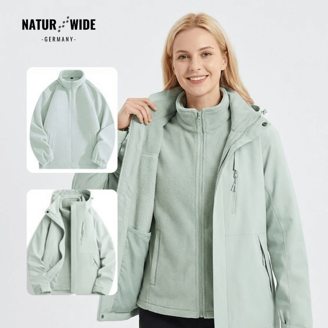 2-in-1 Ultraleichte Regenjacke & Fleecejacke für Frauen – Wind & wasserdicht