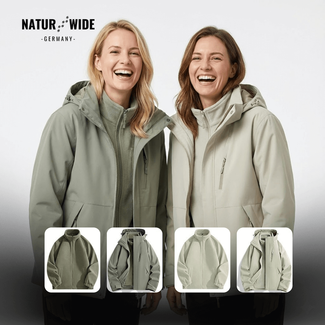 2-in-1 Ultraleichte Regenjacke & Fleecejacke für Frauen – Wind & wasserdicht