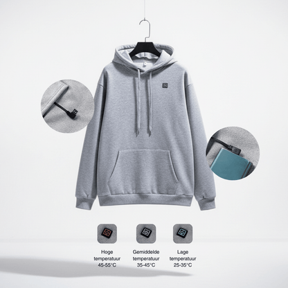 USB-verwarmde hoodie – Unisex hoodie met ritssluiting