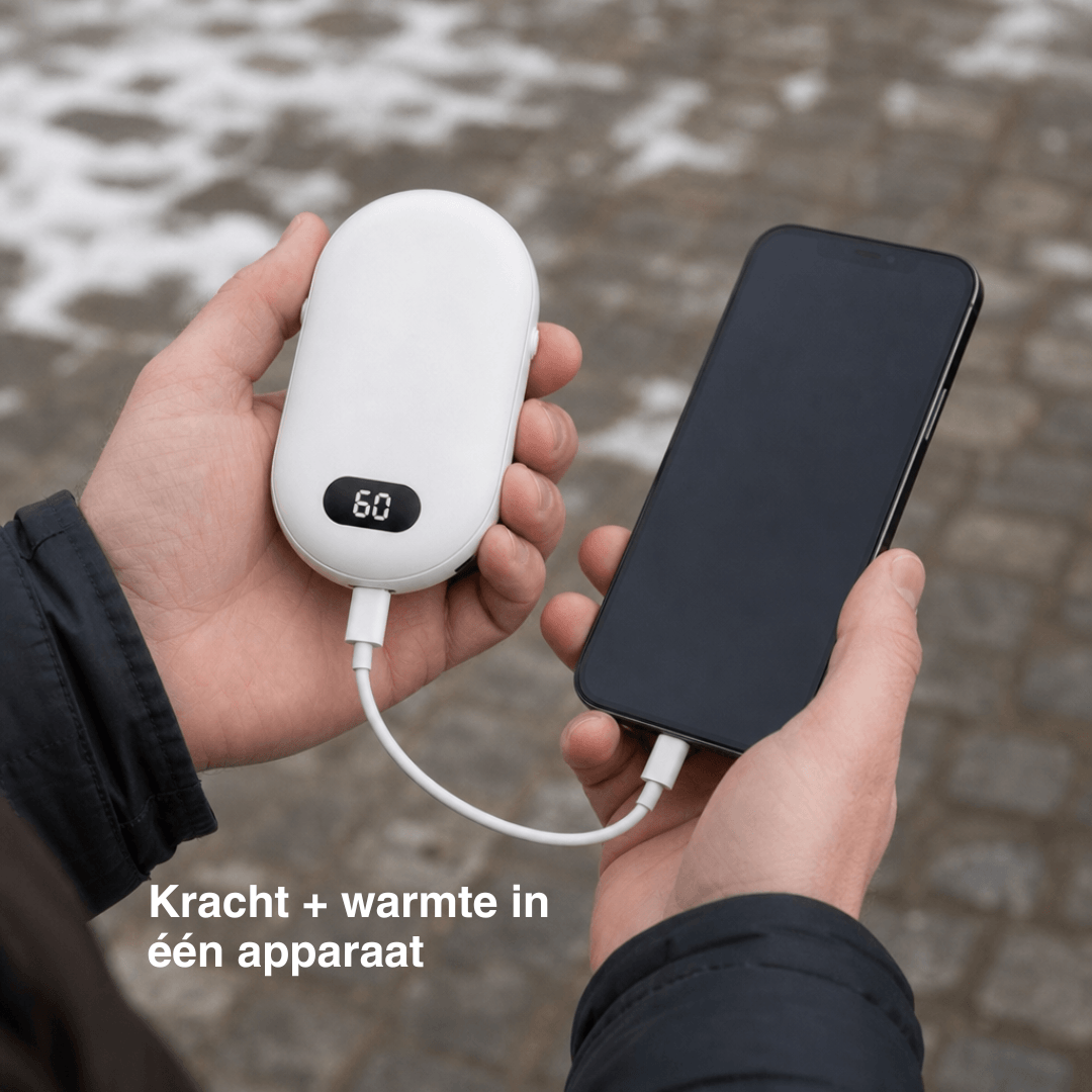 Handwarmer met dubbele verwarming – Oplaadbare zakwarmer