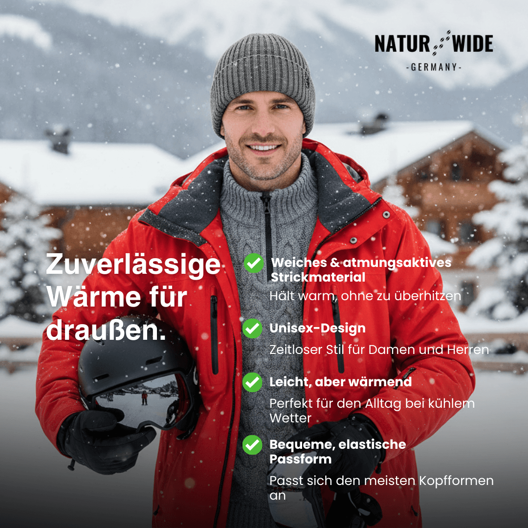 Premium Strick Mütze – Warme Unisex Wintermütze