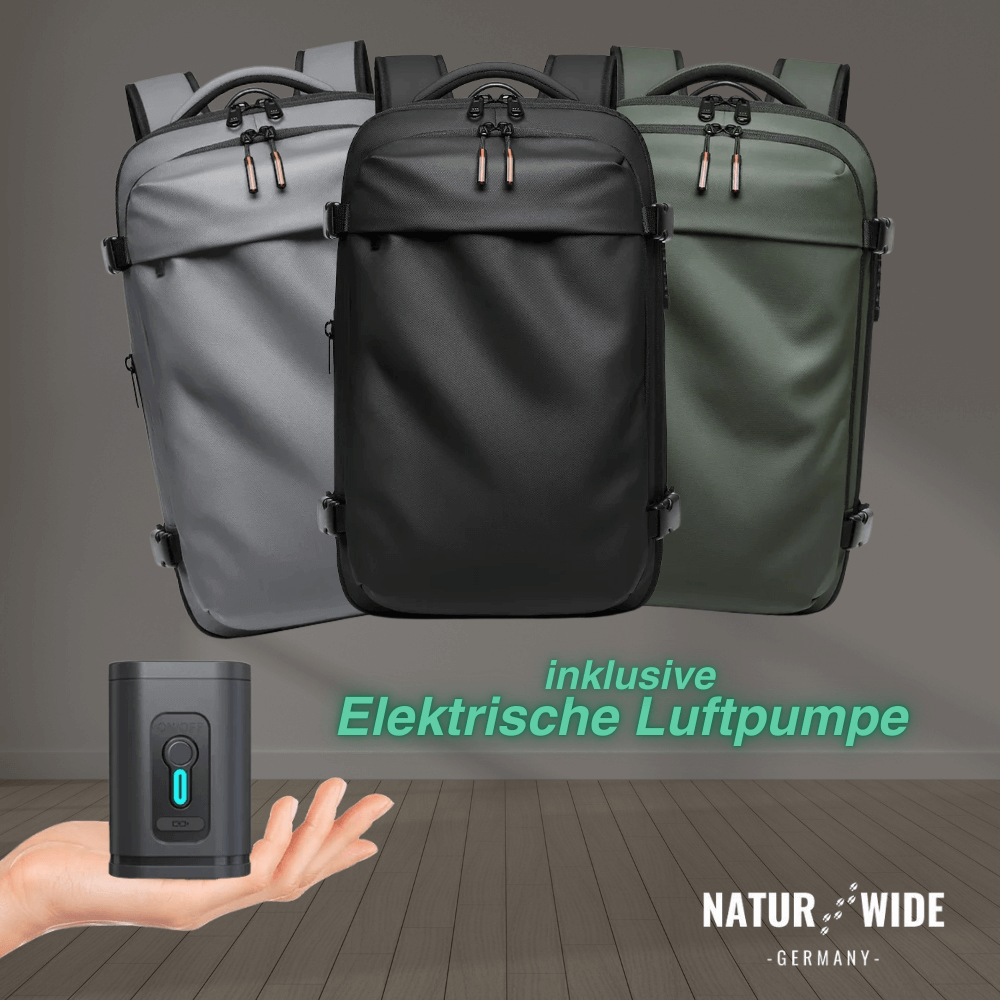 Kompressions-Rucksack mit Vakuum-Kompression & Laptopfach für jede Reise