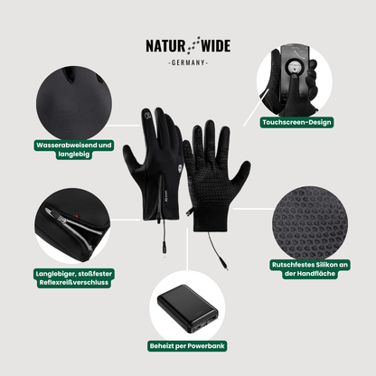 Beheizte Handschuhe (Powerbank-betrieben) –  Wasserdicht & Winddicht