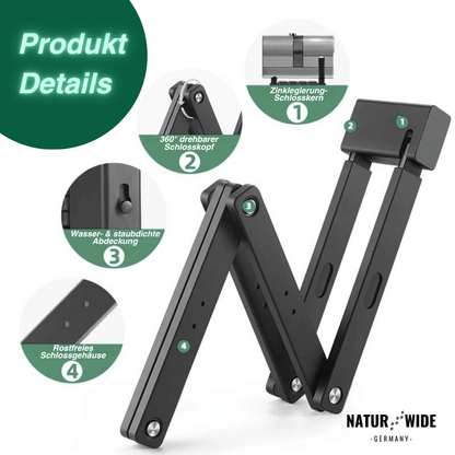 Klappschloss für Fahrrad & E-Scooter – Anti-Diebstahl