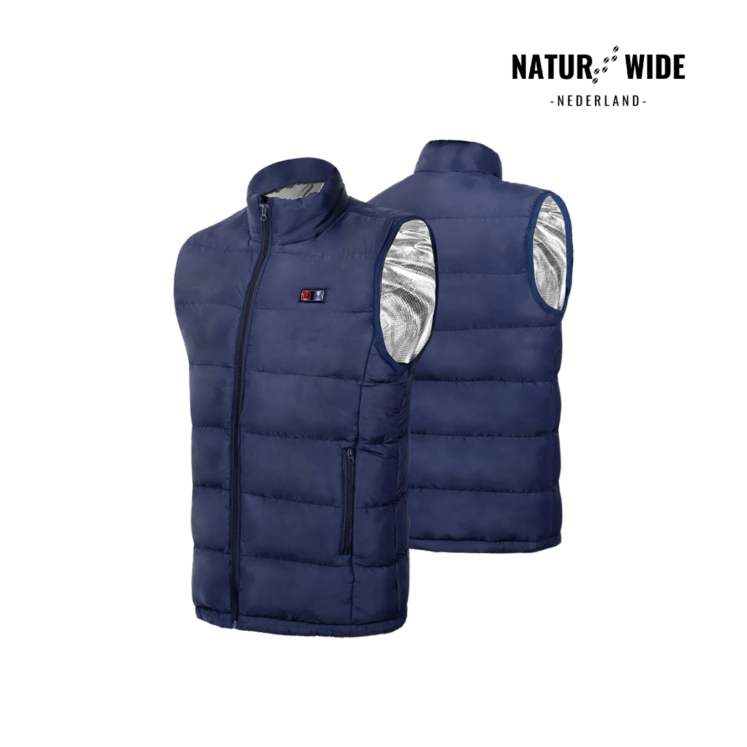 Verwarmende bodywarmer met 9 verwarmingszones – ultralicht, USB-aansluiting en ideaal voor gebruik buitenshuis.