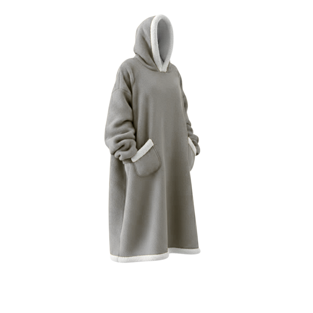 Oversize Flanell-Deckenhoodie –  Tragbare Kuscheldecke mit Ärmeln & Kapuze