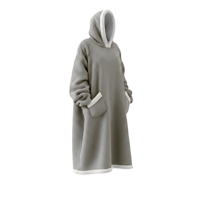 Oversize Flanell-Deckenhoodie –  Tragbare Kuscheldecke mit Ärmeln & Kapuze