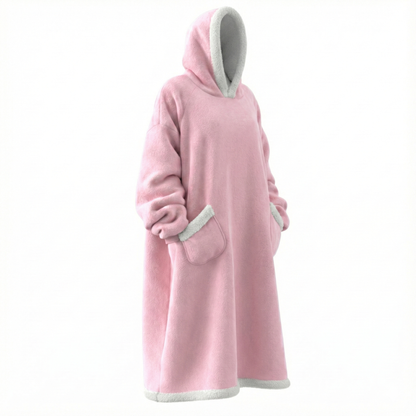 Oversize Flanell-Deckenhoodie –  Tragbare Kuscheldecke mit Ärmeln & Kapuze